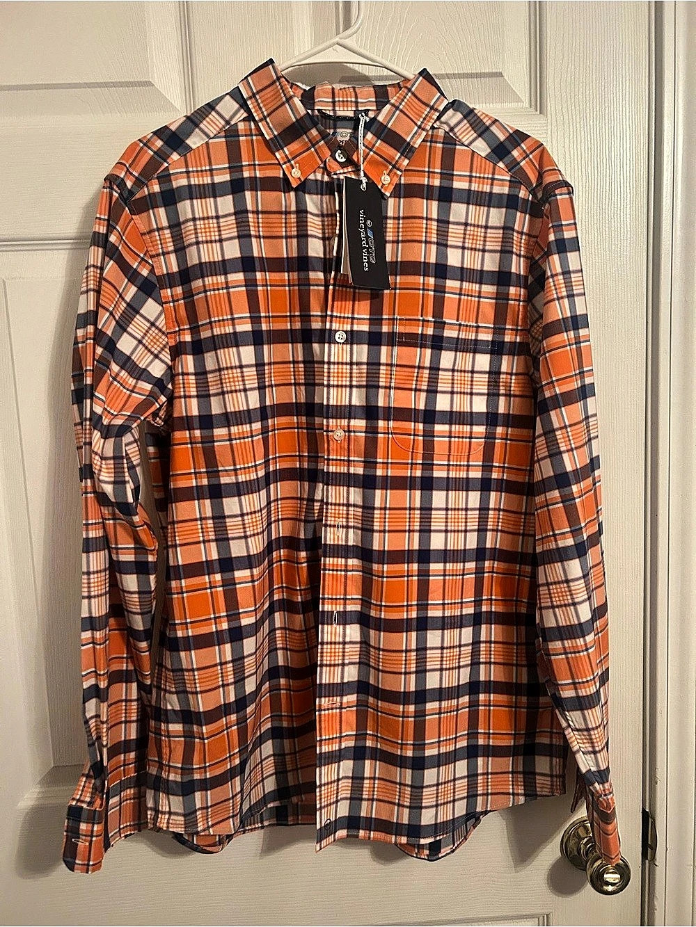 vineyard vines Classic Fit Plaid Button-Down Shirt Plaid Cotton Shirt in Orange